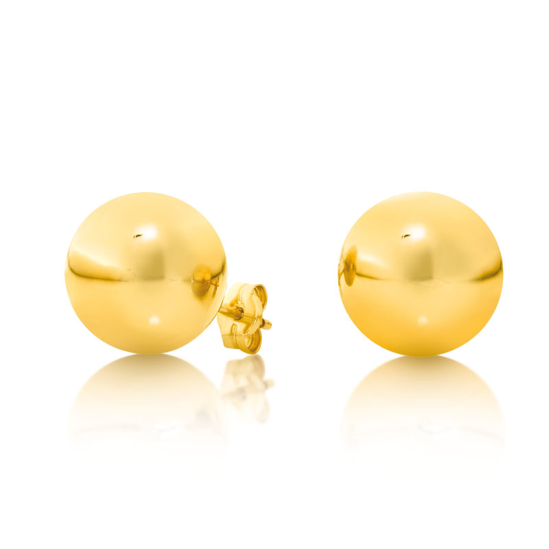 9ct Yellow Gold Round Ball Stud Earrings 6mm
