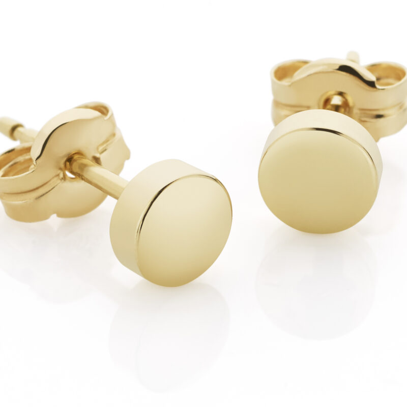 9ct Yellow Gold Circle Stud Earrings